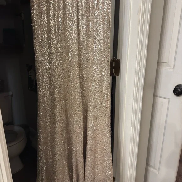 Crystal Doll Gold Sequin NYE/prom/ wedding Dress - Picture 10 of 10